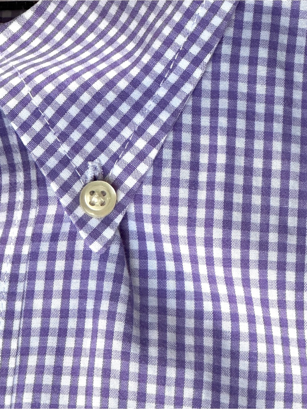 Izod Purple and White Gingham Button-Down Shirt